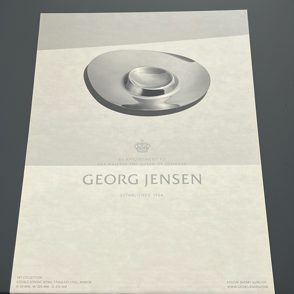 Georg Jensen sky collection double serving bowl